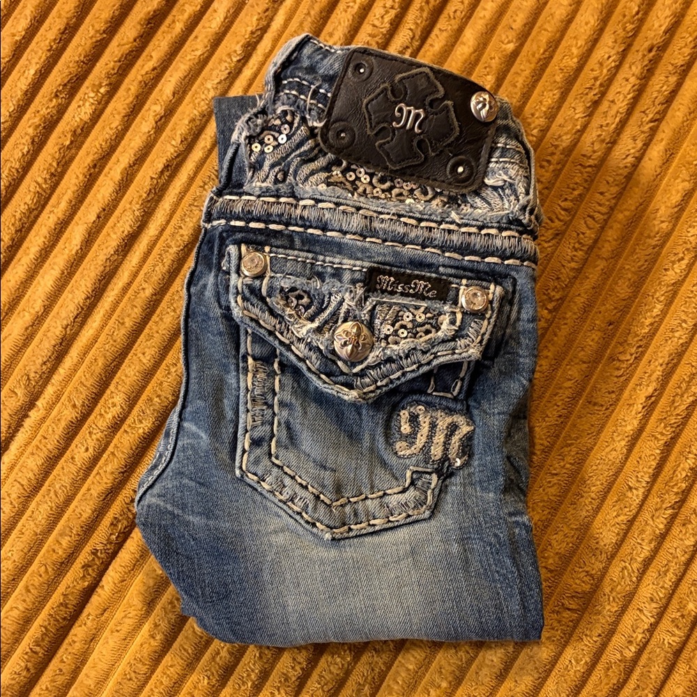 Miss Me Girls Embellished Blue Boot Cut Jeans